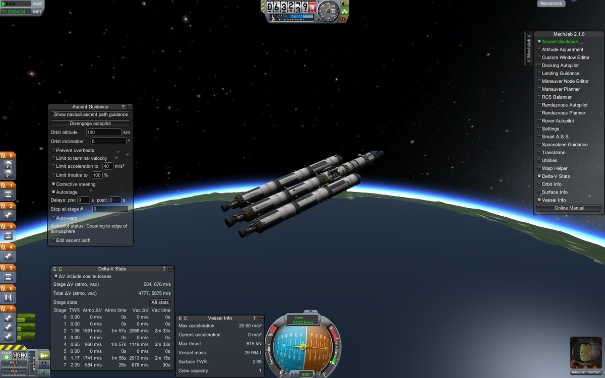 Coasting to edge of atmosphere - Stufe 7