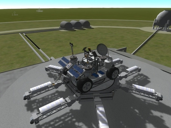 Moon Rover Projekt mit ausgefahrenen Instrumenten