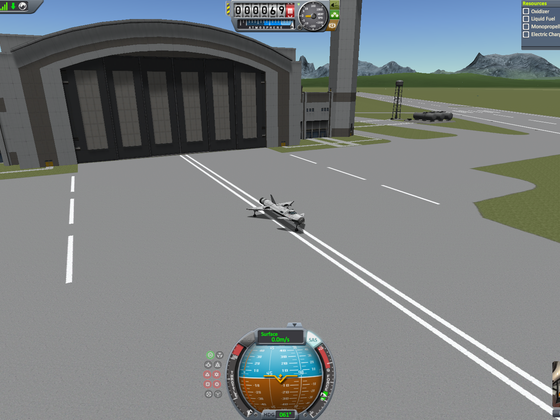 Stopp vor dem Spaceplane Hangar