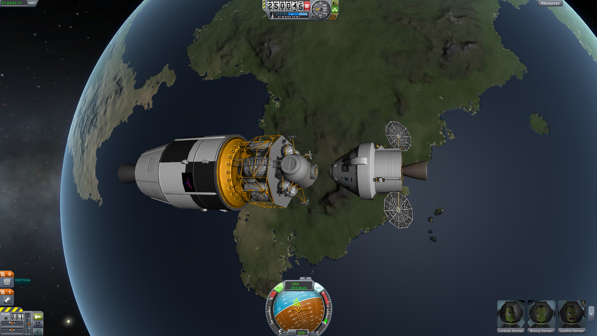 Orion Raumschiff dockt