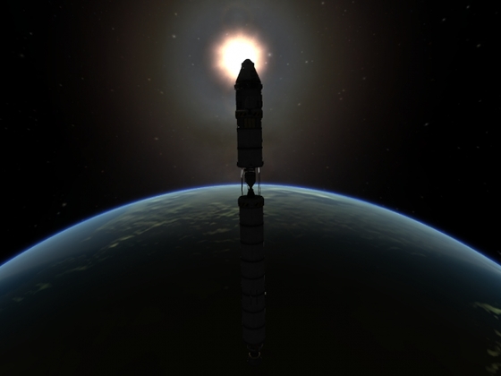 Kerbol aus einem Kerbin-Orbit