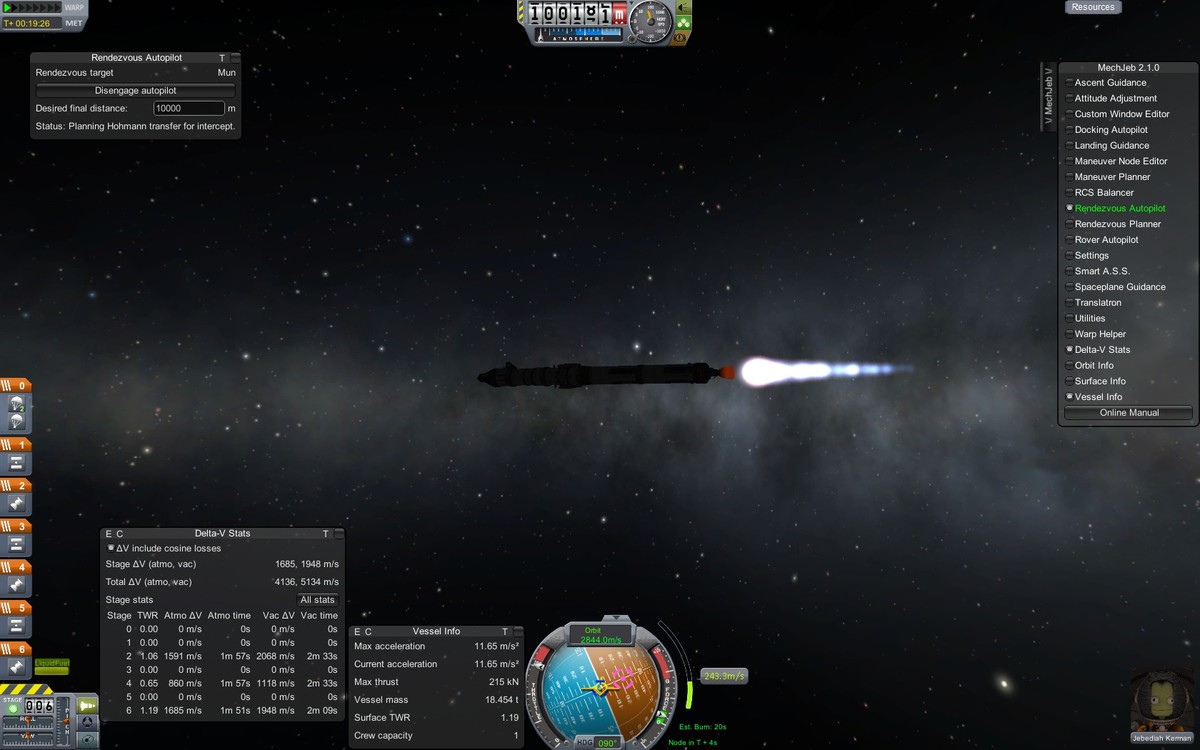 Planing Hohmann transfer for intercept - Stufe 6