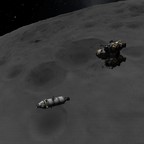 Annäherung mit dem alten Lander an den Orbiter