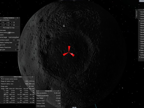 Bestimmung des Landepunkts auf dem Mun - Stufe 6