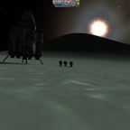 Vom Minimus ein Blick auf Kerbin und der Sonne Kerbol