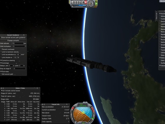 Im 100 km Orbit über Kerbin - Stufe 7