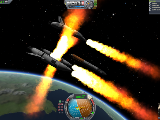 Trennung der Launch Booster mit SRBs im Orbit!