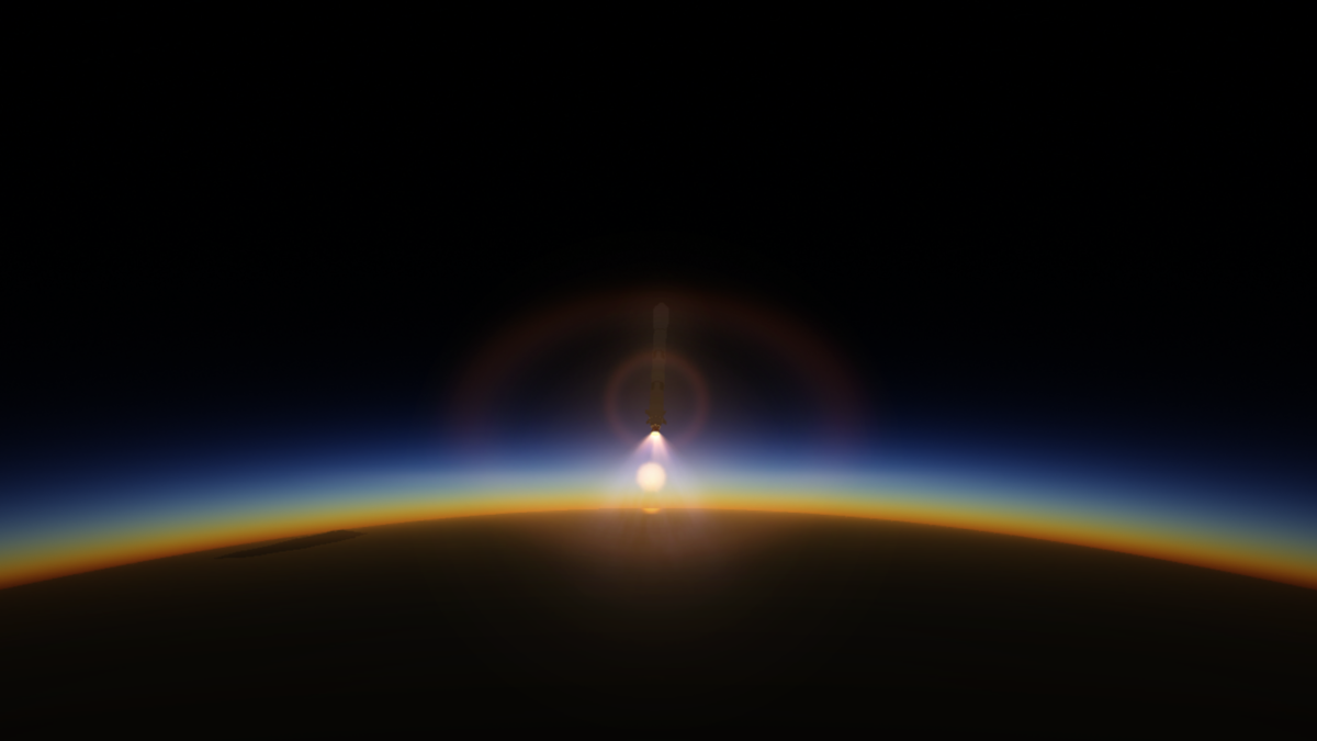 Schwerlast Trägerrakete ohne Booster mit letztem Modul