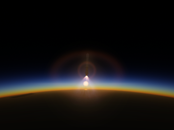 Schwerlast Trägerrakete ohne Booster mit letztem Modul