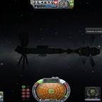 Eine Langezogene Raumstation