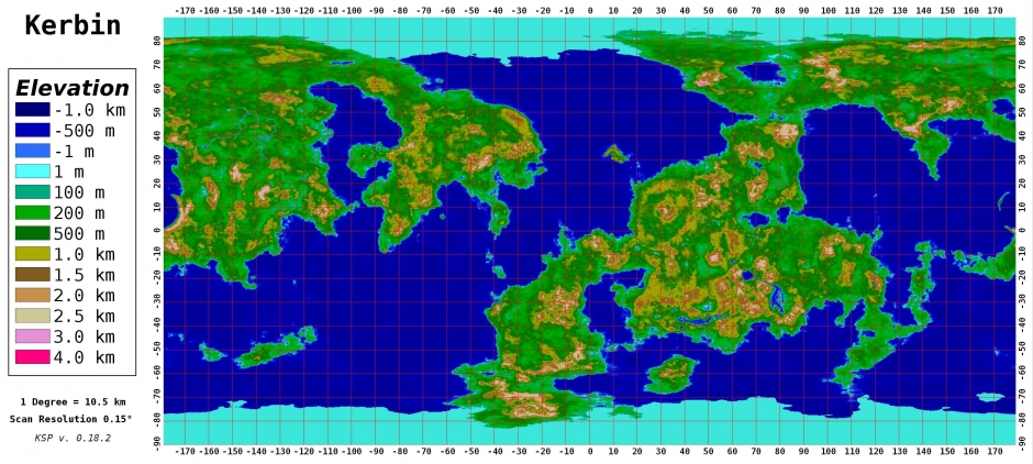 Höhenkarte Kerbin